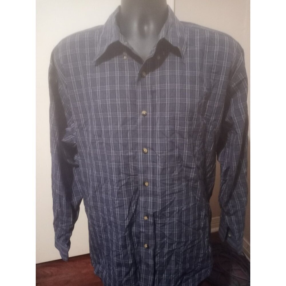 Pendleton Shirt Mens XL Blue 100% Cotton Plaid Long Sleeve Button Down
